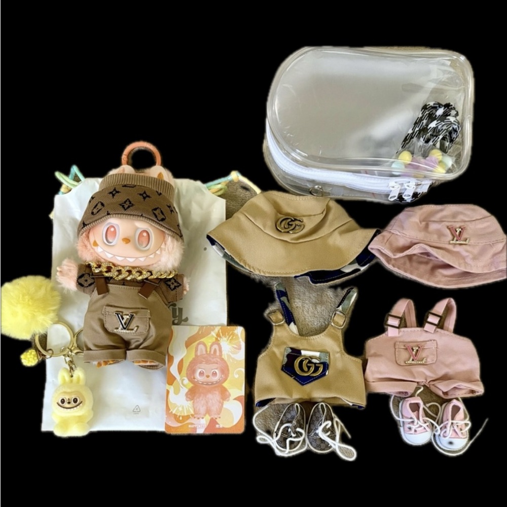 Adorable Authentic BIE Labubu “Happiness” 3 Outfits, 2 Pair of Shoes & More, NEW